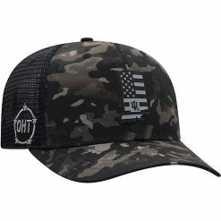 Hot Sale 🔔 Unbranded Men's Top Of The World Black Indiana Hoosiers OHT Military Appreciation Midnight Trucker Snapback Hat 🎁