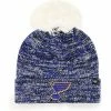 Brand new 🥰 Unbranded 👩 Women's '47 Blue St. Louis Blues Triple Cross Cuffed Knit Hat With Pom 🧨