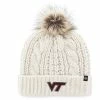 Coupon 🧨 Unbranded 👩 Women's '47 White Virginia Tech Hokies Meeko Cuffed Knit Hat With Pom ✨