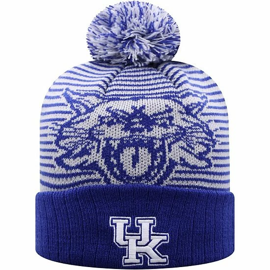 Outlet ๐งจ Unbranded Men's Top Of The World Royal Kentucky Wildcats Line Up Cuffed Knit Hat With Pom ๐ - Image 2