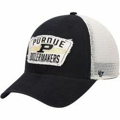 New 🎉 Unbranded Men's '47 Black Purdue Boilermakers Crawford Clean Up Trucker Snapback Hat 😉