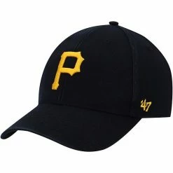 Promo 😉 Unbranded Men's '47 Black Pittsburgh Pirates Legend MVP Logo Adjustable Hat 👏