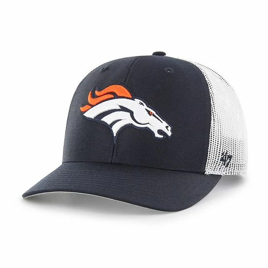 Best Pirce 👍 Unbranded Youth '47 Navy/White Denver Broncos Trucker Snapback Hat 😉 - Image 2