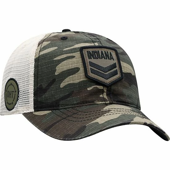 Budget 💯 Unbranded Men's Top Of The World Camo/Cream Indiana Hoosiers OHT Military Appreciation Shield Trucker Adjustable Hat 🎁 - Image 2