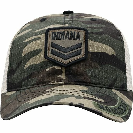 Budget 💯 Unbranded Men's Top Of The World Camo/Cream Indiana Hoosiers OHT Military Appreciation Shield Trucker Adjustable Hat 🎁 - Image 3