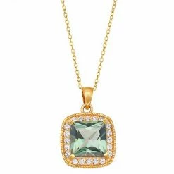 Cheapest 🌟 Unbranded 18k Gold Over Silver Mystic Topaz & Lab-Created White Sapphire Pendant 😍
