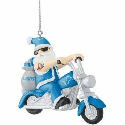 Best deal ❤️ Unbranded FOCO Detroit Lions Santa On A Motorcycle Ornament ⌛