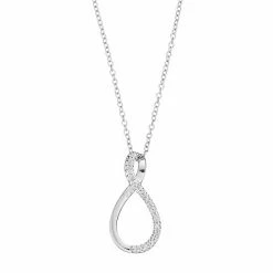 Best Sale 😉 Unbranded Sterling Silver 1/10 Carat T.W. Diamond Infinity Pendant Necklace 🔔