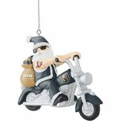 Outlet 😀 Unbranded FOCO Vegas Golden Knights Santa On A Motorcycle Ornament 😀
