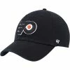 Discount ❤️ Unbranded Men's '47 Black Philadelphia Flyers Team Logo Clean Up Adjustable Hat 🌟