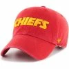 Best Sale 🎁 Unbranded Men's '47 Red Kansas City Chiefs Clean Up Script Adjustable Hat 🥰