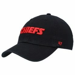 Buy 🔥 Unbranded Men's '47 Black Kansas City Chiefs Clean Up Script Adjustable Hat 🎉