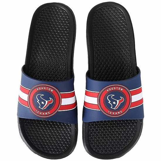 Outlet 🔥 Unbranded Men's FOCO Houston Texans Logo Slide 🩴 Sandals 🎉