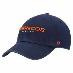 Outlet 😀 Unbranded Men's '47 Navy Denver Broncos Clean Up Script Adjustable Hat 🔔