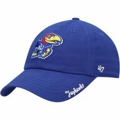 New 🧨 Unbranded 👩 Women's '47 Royal Kansas Jayhawks Miata Clean Up Logo Adjustable Hat 🎉