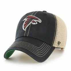 Brand new 👍 Unbranded Men's '47 Black/Natural Atlanta Falcons Trawler Trucker Clean Up Snapback Hat 🔥