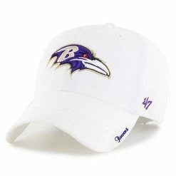 Flash Sale 🛒 Unbranded 👩 Women's '47 White Baltimore Ravens Miata Clean Up Logo Adjustable Hat 🌟