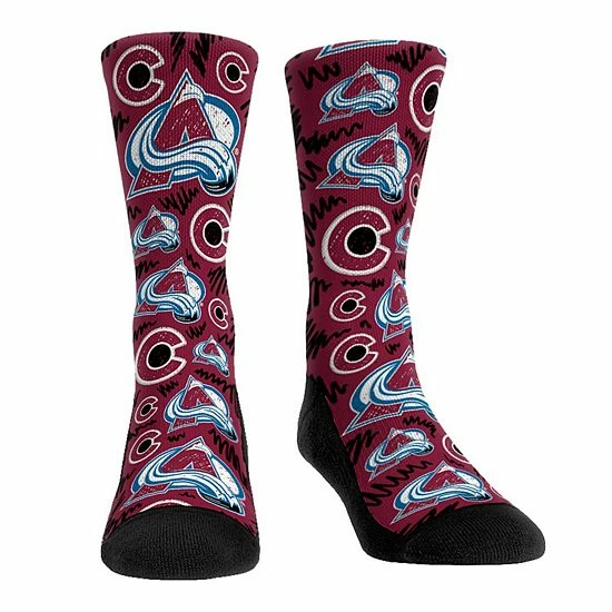 Flash Sale ❤️ Unbranded 👩 Women's Rock Em 🧦 Socks Colorado Avalanche Logo Sketch Crew 🧦 Socks 🥰