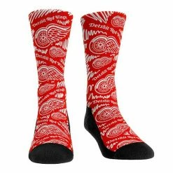 Deals 😀 Unbranded 👩 Women's Rock Em 🧦 Socks Detroit Red Wings Logo Sketch Crew 🧦 Socks ✨