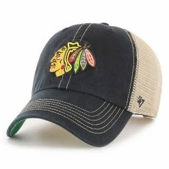 Outlet 🔔 Unbranded Men's '47 Black Chicago Blackhawks Trawler Clean Up Trucker Snapback Hat 🔔