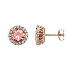 Best reviews of 😉 Unbranded 18k Rose Gold Over Sterling Silver Champagne Cubic Zirconia Stud Earrings 💯