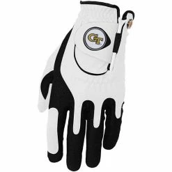 Discount 🥰 Unbranded Men's White GA Tech Yellow Jackets Left Hand Golf Glove & Ball Marker Set 👏