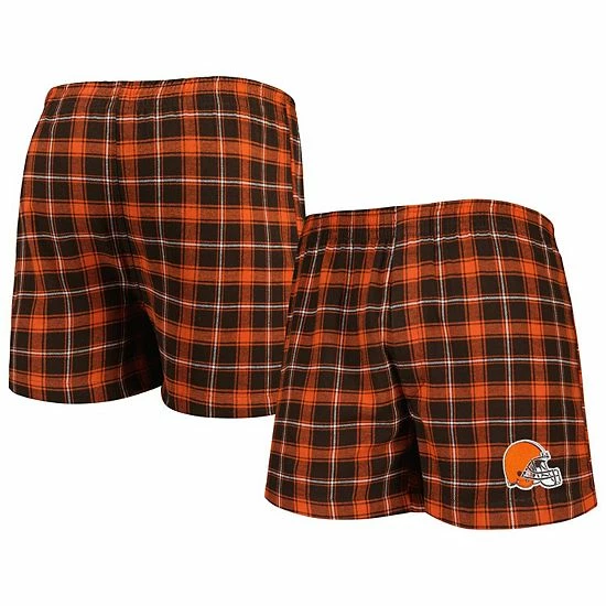 Cheapest 🥰 Unbranded Men's Concepts Sport Brown/Orange Cleveland Browns Ledger Flannel Boxers 🔔