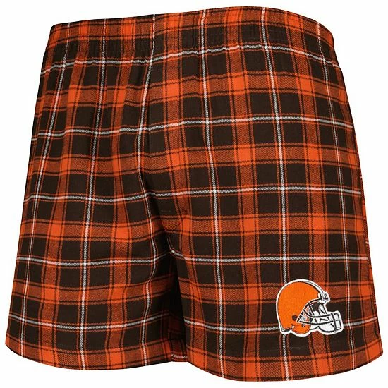 Cheapest 🥰 Unbranded Men's Concepts Sport Brown/Orange Cleveland Browns Ledger Flannel Boxers 🔔 - Image 3