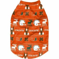 Wholesale ✔️ Unbranded FOCO Miami Hurricanes Printed 🐶 Dog Sweater 😍