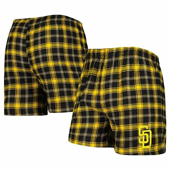 Deals ✨ Unbranded Men's Concepts Sport Black/Gold San Diego Padres Ledger Flannel Boxers 😉 - Image 2