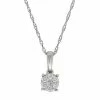 Cheapest ⭐ Unbranded 10k White Gold 1/10 Carat T.W. Diamond Cluster Pendant Necklace ⌛