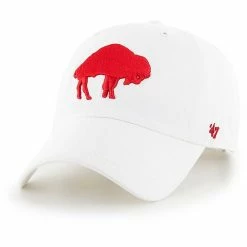 Discount 🔔 Unbranded Men's '47 White Buffalo Bills Clean Up Legacy Adjustable Hat 🧨