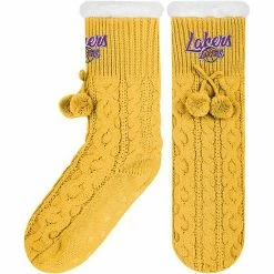 Coupon 🎁 Unbranded 👩 Women's FOCO Los Angeles Lakers Cable Knit Footy Slipper 🧦 Socks 🔔