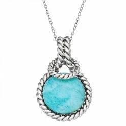 New 🥰 Unbranded Sterling Silver Larimar Pendant Necklace 🧨
