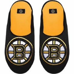 Best Sale 🤩 Unbranded Men's FOCO Boston Bruins Big Logo Colorblock Mesh Slippers 😍