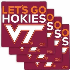 Coupon 🛒 Unbranded Virginia Tech Hokies Four-Pack Specialty Coaster Set 🥰