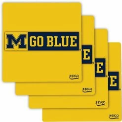 New 🤩 Unbranded Michigan Wolverines Four-Pack Specialty Coaster Set ❤️
