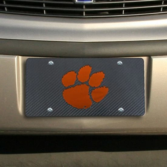 Cheapest 🌟 Unbranded Clemson Tigers Carbon Fiber License Plate 😉