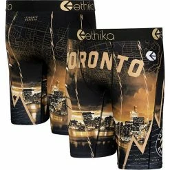 Wholesale ✨ Unbranded Men's Ethika Black/Gold Toronto Raptors 2021/22 City Edition Boxer Briefs 💯