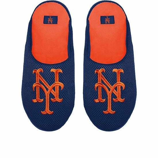 Promo ❤️ Unbranded Men's FOCO New York Mets Big Logo Colorblock Mesh Slippers ⭐