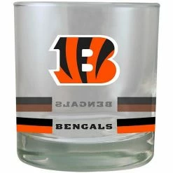 Promo 👍 Unbranded Cincinnati Bengals Banded Rocks Glass 🥰