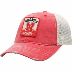 Discount 🧨 Unbranded Men's Top Of The World Scarlet/Natural Nebraska Huskers Ol' Faithful Trucker Snapback Hat 🔔