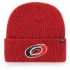 Coupon ⌛ Unbranded Men's '47 Red Carolina Hurricanes Brain Freeze Cuffed Knit Hat 🛒