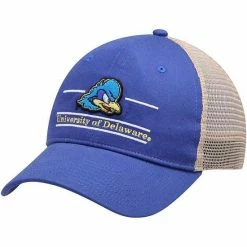 Cheap 🎁 Unbranded Men's The Game Royal Delaware Fightin' Blue Hens Split Bar Trucker Adjustable Hat ⭐