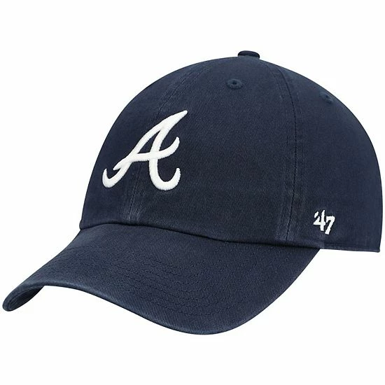 Best deal ๐ Unbranded Youth '47 Navy Atlanta Braves Team Logo Clean Up Adjustable Hat ๐ - Image 2
