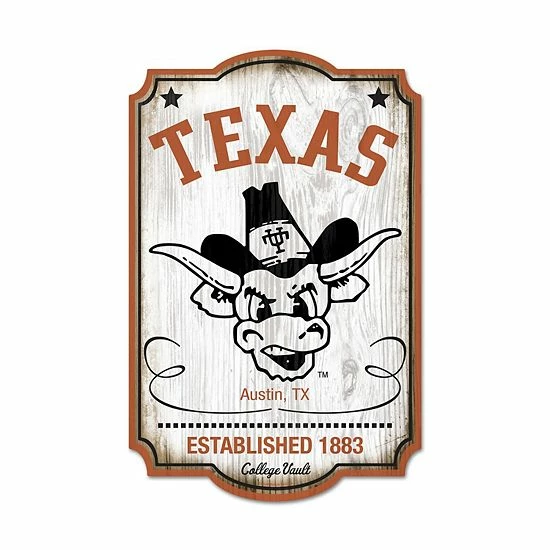 Budget ✔️ Unbranded WinCraft Texas Longhorns 11" X 17" Vault Wood Sign ⌛