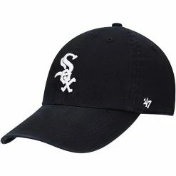 Promo ✨ Unbranded Youth '47 Black Chicago White Sox Team Logo Clean Up Adjustable Hat 🧨