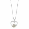 Buy 😍 Unbranded Two Tone Sterling Silver Lab-Created White Sapphire Claddagh Pendant Necklace ⭐