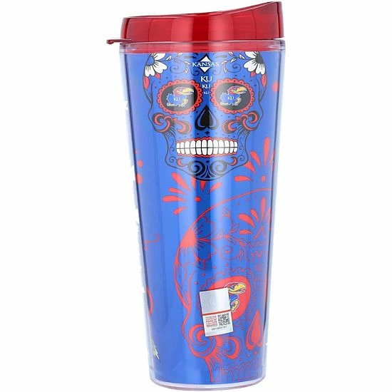 Promo 😍 Unbranded Kansas Jayhawks 22oz. Día De Los Muertos Tumbler 🤩 - Image 3