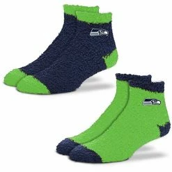 Promo 🔔 Unbranded 👩 Women's For Bare Feet Seattle Seahawks 2-Pack Sleep Soft 🧦 Socks 🛒